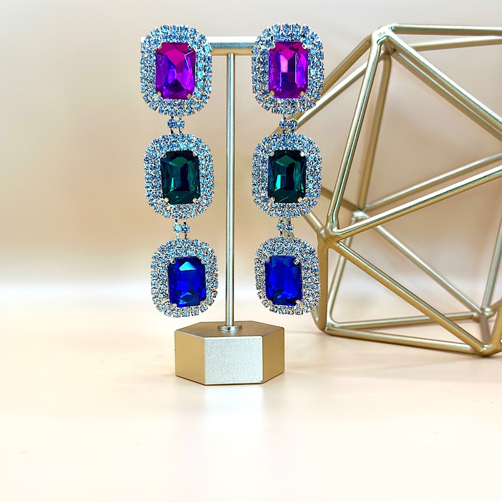 Bejeweled Drop Earrings - Multi